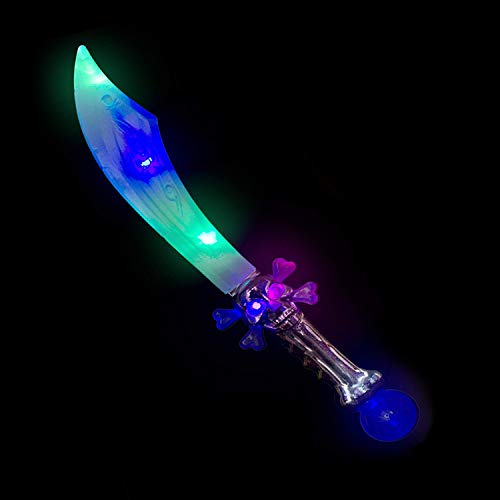 Fun Central AJ452, 1 Pc, 24 Inches LED Light Up Skull Crystal Pirate Sword, Short Pirate Sword, LED Light Up Sword, Light Up Pirate Sword - Thumbnail 4