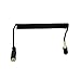 RIIPOO Coiled 3.5mm Jack Audio Cable 5 Feet 90 Degree Angle 3 Pole TRS 3.5mm Male to Female Stereo Jack Audio Extension Coiled Cable (Golden Plated)