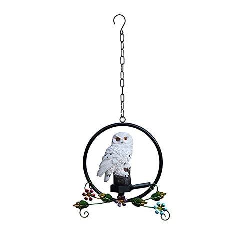 Eule Solar Hängende Garten Lichter Ornament Baum Wasserdicht Swing Eule Nachtlicht Statue Lampe für Outdoor Garten… – Bild 6