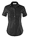 MAYSIX APPAREL Short Sleeve Stretchy Button Down Collar Office Formal Casual Shirt Blouse for Women Fit (XS-3XL)