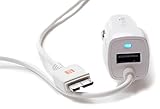 Galaxy S5 Car Charger, VoltronTek Dual Ultra Fast Rapid Travel Adapter with Extra Length Built-in Micro USB 3.0 connector for Samsung Galaxy S5 Note 3 Note Pro 12.2 and Extra USB Port for iPhone