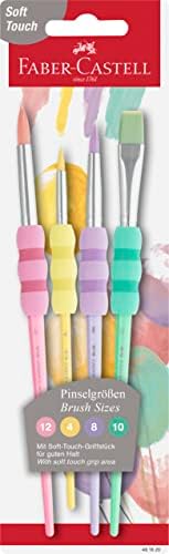 - Set de pinceles con mango blando, 4 piezas