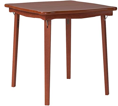 Scalloped Edge Wood Folding Card Table in Cherry Finish