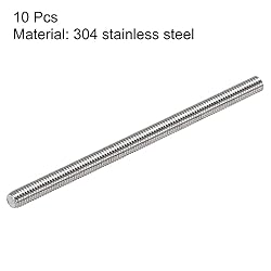 uxcell 10Pcs M3 x 50mm Fully Threaded Rod 304