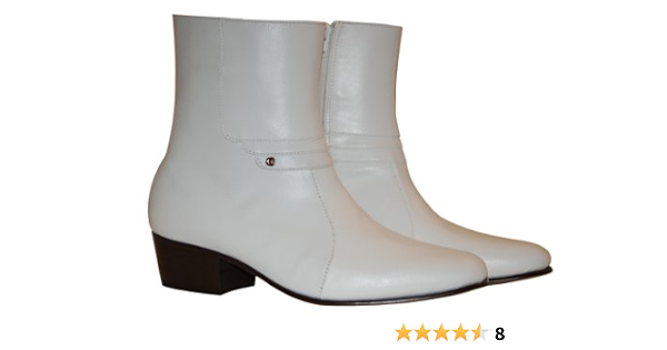 Cuban Heel Dress Boots (white 