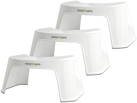 easyGopro 7.5" Most Compact Ergonomic Toilet Stool for Better Bowel Movements &amp; Doctor Recommended for All Ages - 3PK White