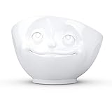 FIFTYEIGHT PRODUCTS TASSEN Porcelain Bowl, Dreamy Face Edition, 16 oz. White, (Single Bowl) for Serving Cereal, Soup