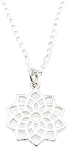 7th Crown Chakra Symbol Charm Sterling Silver Necklace, 18", Yoga Jewelry