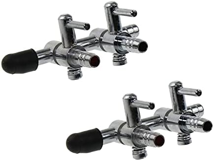 ZZHXSM 2-Way Air Flow Control Valve For Aquarium - Stainless Steel Air Splitter, Adjustable Oxygen Pump Accessory