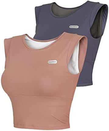 Seamless Padded Sports Bra Crop Tank Top – Quick Dry High Impact & Deodorizing with Bamboo Fabric