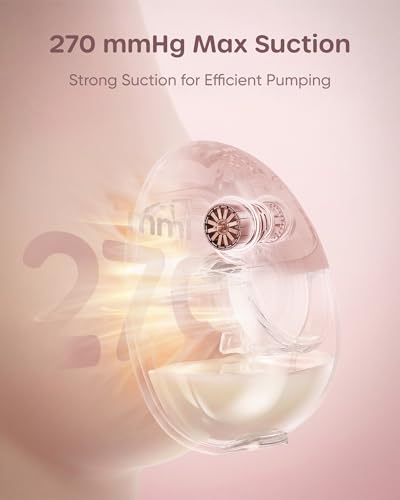 Nuliie JoyFlow Air Tire-lait électrique, ultra-fin et léger, tire-lait portable mains libres, 3 modes & 12 niveaux, silencieux & sans BPA, bride 27 mm & embouts 15/18/21/24 mm (2 Packs, Rose)