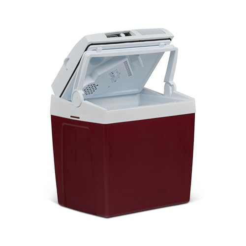 Mobicool ME24 elektrische Kühlbox, 12V und 230V, 23L, weinrot - Mini-Kühlschrank für Auto, Camping, Urlaub, Boot, Festivals - leicht, tragbar, mit praktischem K