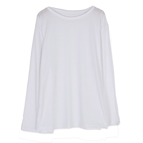 BbaeBbae Womens Bell Sleeve round Neck t-shirt 903 Top (One size(FREE), White)