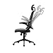 KADIRYA High Back Ergonomic Mesh Office Chair with Leather Seat Flip-up Armrests 90°-110°Tilt Lock Adjustable Back Lumbar Support Computer Desk Task Executive Chair,Black A(BIFMA Certified)