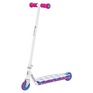 Razor Party Pop Kick Scooter – Multi-Color LED Light-Up Deck, Lightweight Steel Frame, for Kids Ages 6 and Up