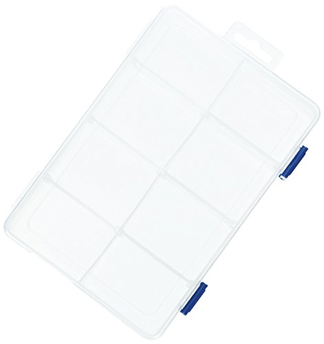Uxcell a15121800ux0972 Plastic 8 Grid Screws Electronic Parts Storage Container Box Clear,