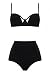 Dear-lover Women's Vintage Push Up High Waisted Bikini Sets Swimsuit Swimwear