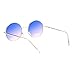 2 Tone Color Lens Retro Vintage Style Round Circle Hippie Groovy Sunglasses Blue Pink