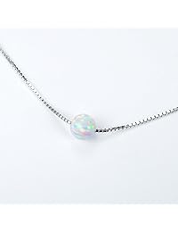 Collar ajustado de ópalo generado y plata de ley 6mm