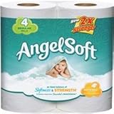 Angel Soft Bathroom Tissue, Unscented, Regular Rolls, 4 Count