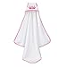 Organic Bamboo Baby Hooded Towel with A Cute Animal Scrubber | Super Soft and Absorbent | Baby Towel with Hood | Kids Hooded Bath Towel | Perfect as a Baby Girl Shower Gift - Pink - My Little Royal