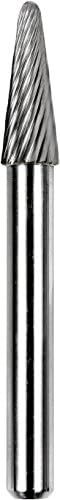Dedeco 13311 Carbide Bur, Single-Cut, 14 degree Taper-Radius End, 1/4" x 5/16" x 7/8", SL-2