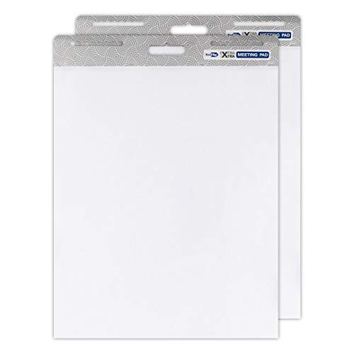 Redi-Tag Extra Xtra Easel Meeting Pad, Sticky Wall Pad/Easel Pad, Hang Vertical or Horizontal, White, 25" x 30", 30 Sheets/Pad, 2-Pack (10063)