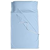 Cozysilk Sleeping Bag Liner – 100% Cotton Sleep Sacks Adults – Camping Sheets Hotel Travel Sheets with Full Length Zipper