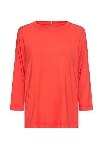 camel active Damen Langarmshirt mit Rundhalsausschnitt Flammenrot, Womenswear-XL