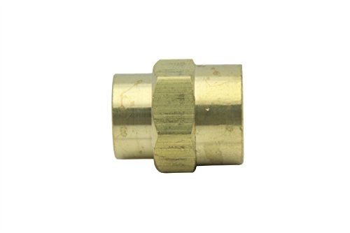 LTWFITTING Brass BSP Pipe Fitting 1/2-Inch x 3/8-Inch Female BSPP Reducing Coupling Water Boat (Pack of 5)