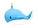 Kikkerland Zip and Flip Travel Neck Back Pillow Cute Compact Plush Blue Whale