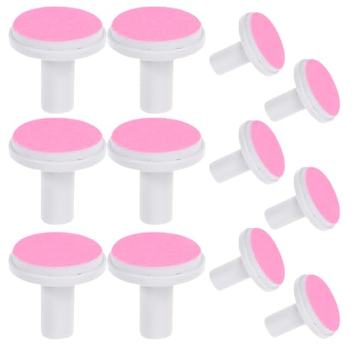 MERRYHAPY 12pcs Electric Nail File Replacement Heads for Adults Grinding Pads Compatible with Nail Trimmers Gentle Design Pink