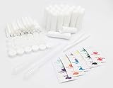 zison Nasal Inhaler Tubes - Kit Contains: 24 Empty Nasal Inhaler Tubes (With Wicks) In 12 Extra Wicks,36 Writable Stickers, 2 Mini Droppers And 1 tweezers