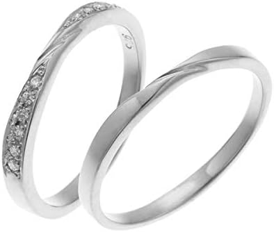 アクセサリーショップピエナ ダイヤモンド プラチナ製 Pt900 ねじり シンプル マリッジリング 結婚指輪 沖縄製 ペアリング レディース13号 メンズ21号