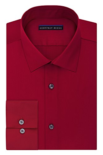 Geoffrey Beene Mens Sateen Fitted Solid Spread Collar Dress Shirt |  Desertcart Brunei