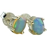 Opal Stud Earrings, Opal Earrings, Stud Earrings, Opal Studs, Opal Jewelry, October Birthstone, Opal, Gift for Her, Dainty Earrings