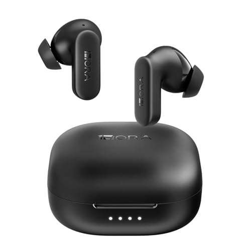 1 Hora Audífonos Bluetooth 5.4 Inalámbricos, Llamadas Claras, Drivers HiFi, Diseño Ergonómico Ultraligero 3.55g, 24H de Uso, Auriculares para iPhone, Samsung y Android, Negro