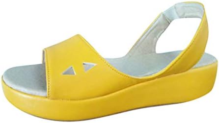 Boomboom Women Plus Size Leather Flat Slippers Casual Summer Outdoor Home Sandals