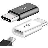 USB C to Micro USB Adapter, USB Type C (Male) to Micro USB (Female), Micro USB to USB-C Data Transfer, Compatible with Galaxy