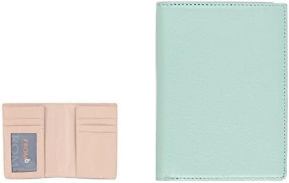 Genuine Leather RFID Blocking Passport Case Cash Wallet ID Card Holder (Sky Blue)