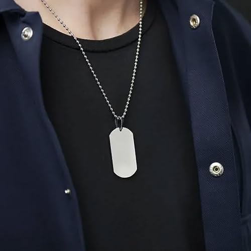 Stainless steel 4.5 in and 27 in. military dog tag ball chain Ships in 1-2 days from USA!