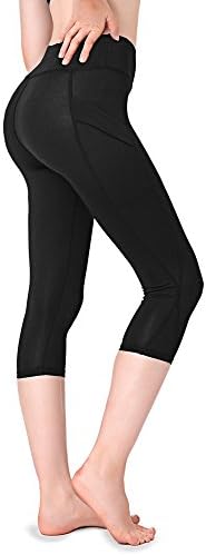 ZINGBIRD Power Flex Women Capris Leggings High Waist Yoga Pants with Pocket