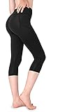 ZINGBIRD Power Flex Women Capris Leggings High Waist Yoga Pants with Pocket