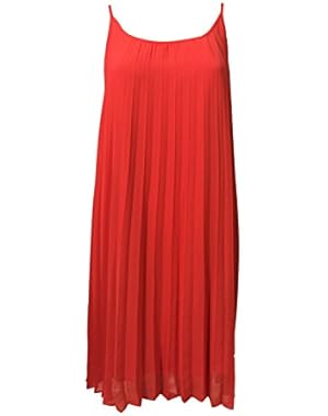 BCBGeneration Pleated Summer Shift Dress, Lava Red