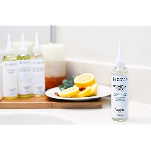 DESIGN ESSENTIALS SCALP AND SKIN CARE DETOXIFYING TONIC WITH PEPPERMINT OIL, HYDRATING, CRUELTY FREE, 4 OUNCES