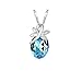 TOPSTARONLINE Dragonfly on Teardrop Blue Swarovski Elements Crystal Pendant Necklace