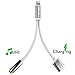 2 in 1 iPhone 7 Adapter(Compatible with iOS 10.3) TOPGO Lightning to Charger and Lightning to 3.5mm Aux Earphones Jack Cable for iPhone 7 / 7 Plus [No Calling Function & Music Control] - Silver