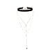VK Accessories 3 Sets Multilayered Lace Chokers Necklace Gold Bar and Love Crystal Pedant Velvet Chokers
