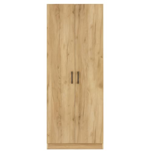 Nautica Clóset Vertical Home 2 Puertas 180 cm, Armario de Madera con Bisagras Metálicas de Apertura Suave, Organizador de Ropa Moderno para Recámara