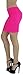 ToBeInStyle Women's Seamless Microfiber Slim Nylon Pull-On Closure Mini Skirt - Pink - One Size